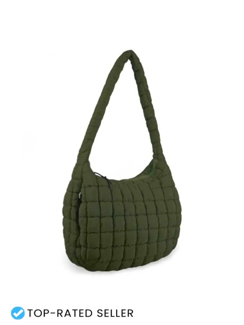 Quilted Puffer Tote Bag - Lightweight Nylon Crossbody Shoulder Hobo